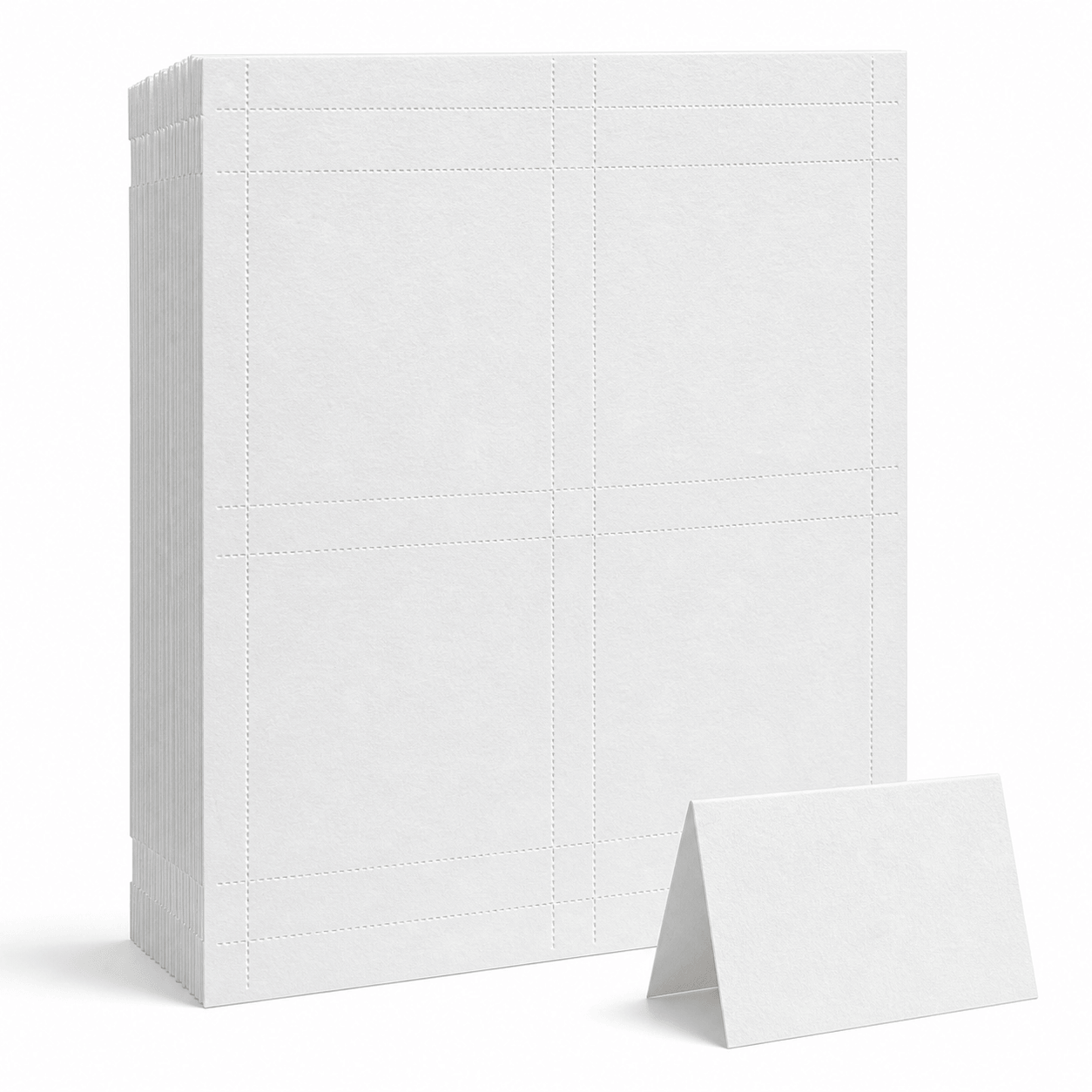 2"x3.5" 160 Pcs Printable Tent Cards Inkjet & Laser Printer Friendly, 3.5x2 White Place Cards, Folded Table Cards, 65 lb Cardstock Perforated Name Cards for Weddings Banquets Meetings Events